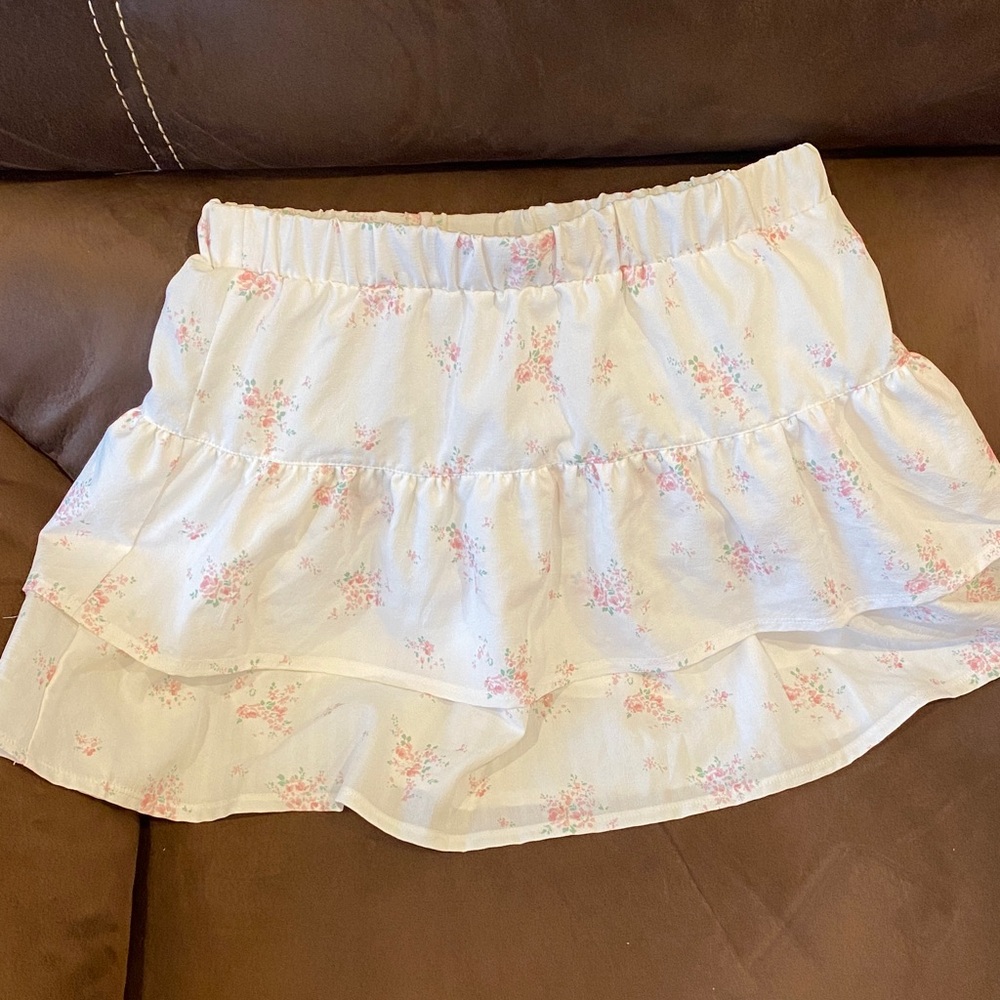 Floral White Skirt